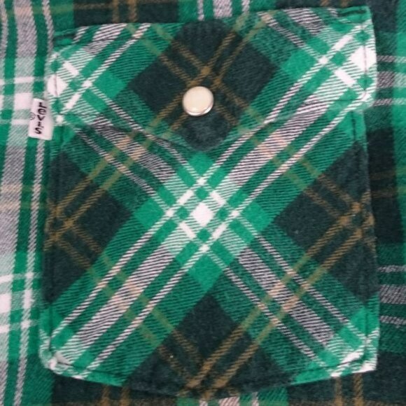Western Levis Pearl Snap Green/Black Medium - Picture 3 of 5